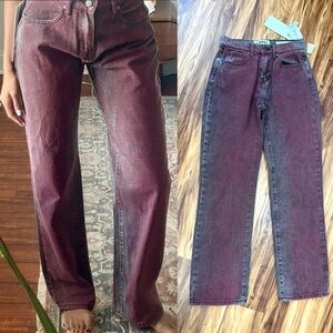 New Nordstrom PTCL Over Inked Burgundy Jeans